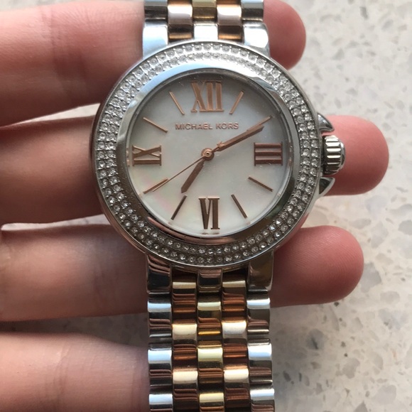 Michael Kors watch silver, gold, and rose gold - Picture 2 of 4